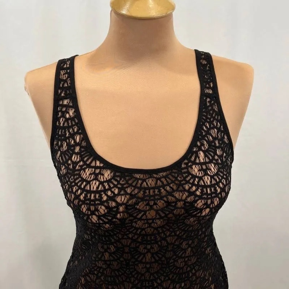 Agent Provocateur Black Fringe Lace Cover Up Dress Large - Picture 5 of 8